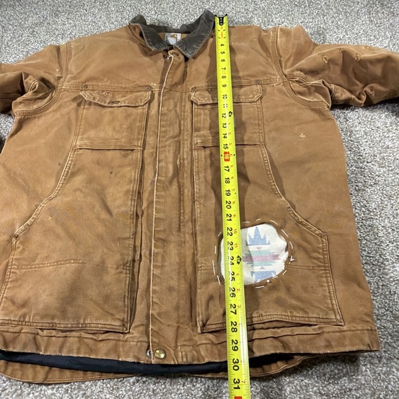 Vintage Distressed Carhartt Full Swing Jacket Super Faded Size Large Patchwork - Picture 16 of 16
